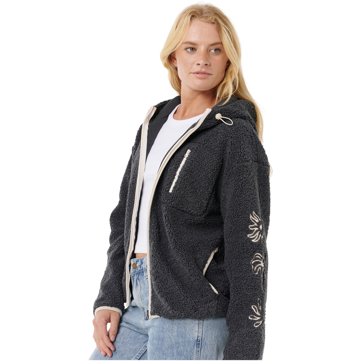 2025 Rip Curl Dame Pacific Rider Polar Fleece 09YWFL - Noir